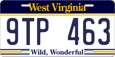 WV license plate 9TP463