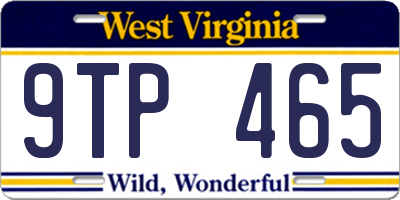 WV license plate 9TP465