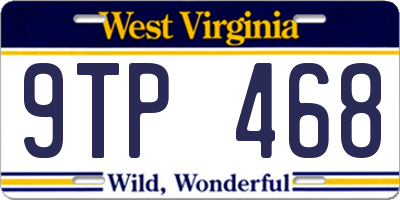 WV license plate 9TP468