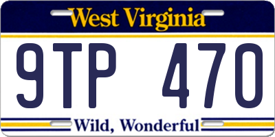 WV license plate 9TP470