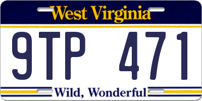WV license plate 9TP471