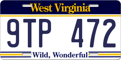 WV license plate 9TP472