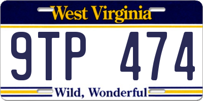 WV license plate 9TP474