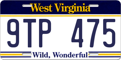 WV license plate 9TP475