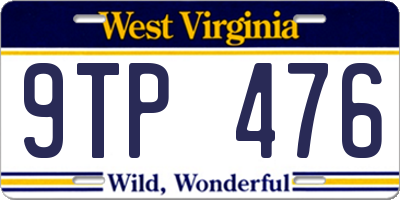 WV license plate 9TP476