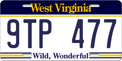 WV license plate 9TP477
