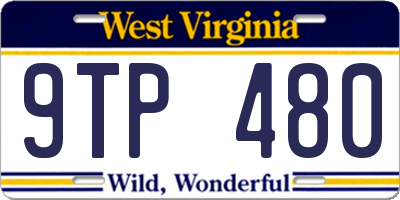 WV license plate 9TP480