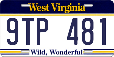 WV license plate 9TP481