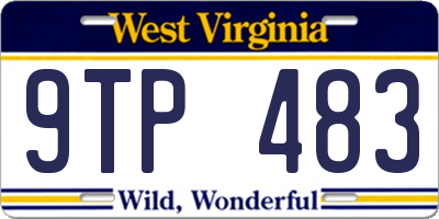 WV license plate 9TP483