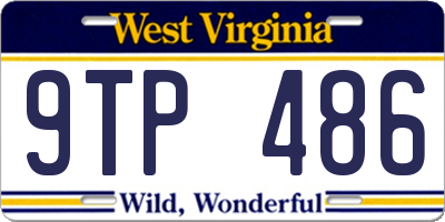 WV license plate 9TP486