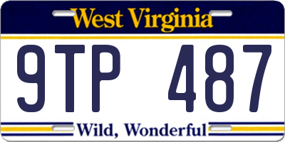 WV license plate 9TP487