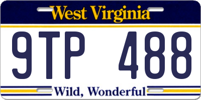 WV license plate 9TP488