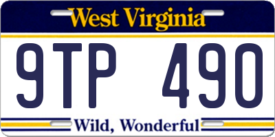WV license plate 9TP490