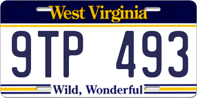 WV license plate 9TP493