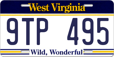 WV license plate 9TP495