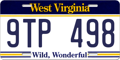 WV license plate 9TP498