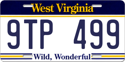 WV license plate 9TP499