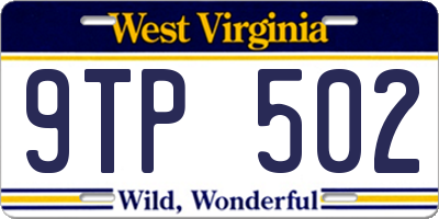 WV license plate 9TP502