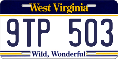 WV license plate 9TP503