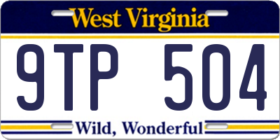 WV license plate 9TP504