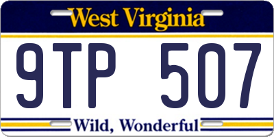 WV license plate 9TP507