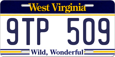WV license plate 9TP509