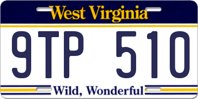 WV license plate 9TP510