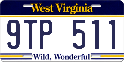 WV license plate 9TP511