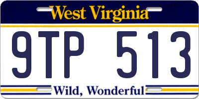 WV license plate 9TP513