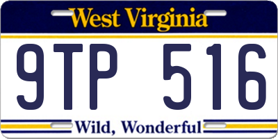 WV license plate 9TP516