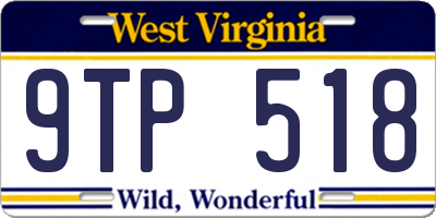 WV license plate 9TP518