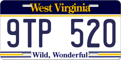 WV license plate 9TP520
