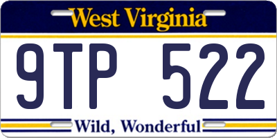 WV license plate 9TP522