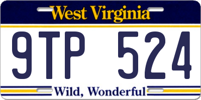 WV license plate 9TP524