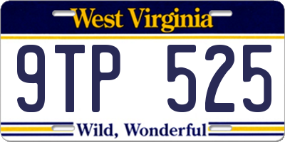 WV license plate 9TP525