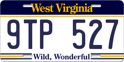 WV license plate 9TP527
