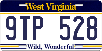 WV license plate 9TP528