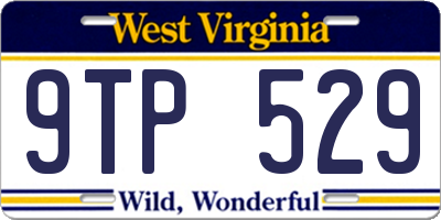 WV license plate 9TP529