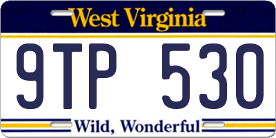 WV license plate 9TP530