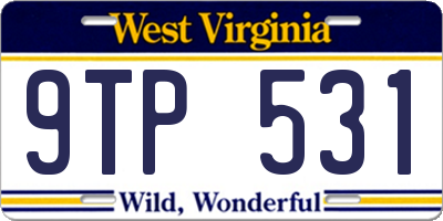 WV license plate 9TP531