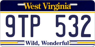 WV license plate 9TP532