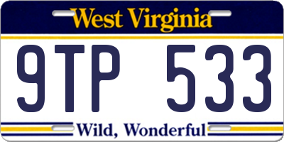 WV license plate 9TP533