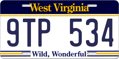 WV license plate 9TP534