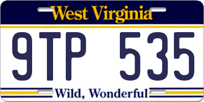 WV license plate 9TP535