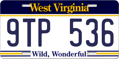 WV license plate 9TP536