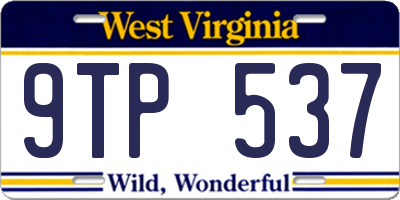 WV license plate 9TP537