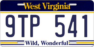 WV license plate 9TP541