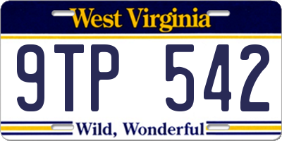 WV license plate 9TP542