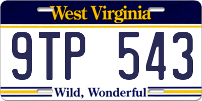 WV license plate 9TP543
