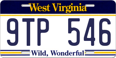 WV license plate 9TP546